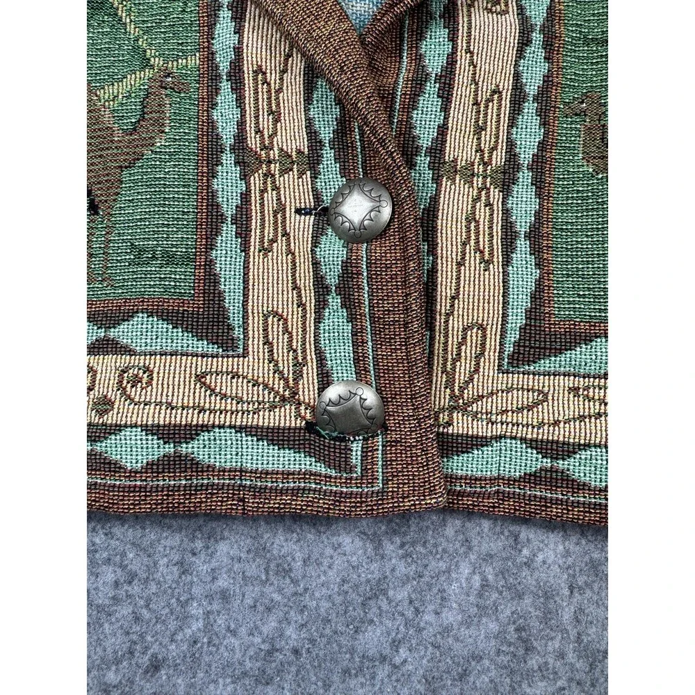 Warren Kimble Painted Pony Jacket Womens Medium Noah's Ark Tapestry USA 90's NEW
